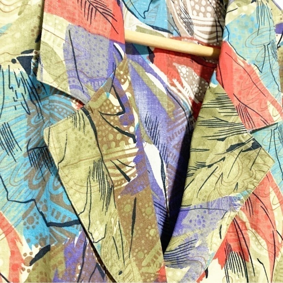 VINTAGE Como Diffusion Cotton with Abstract Pattern Blazer Size 12 - Picture 6 of 12